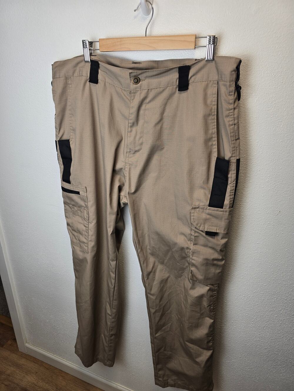 Tactical Series Cargo Pants Mens 2XL Tan Black Ripstop Utility Workwear